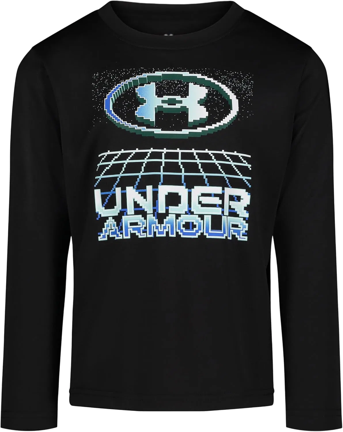 Детская футболка с длинным рукавом и графическим логотипом Under Armour, легкая и дышащая, свободного кроя, Black Be Digital