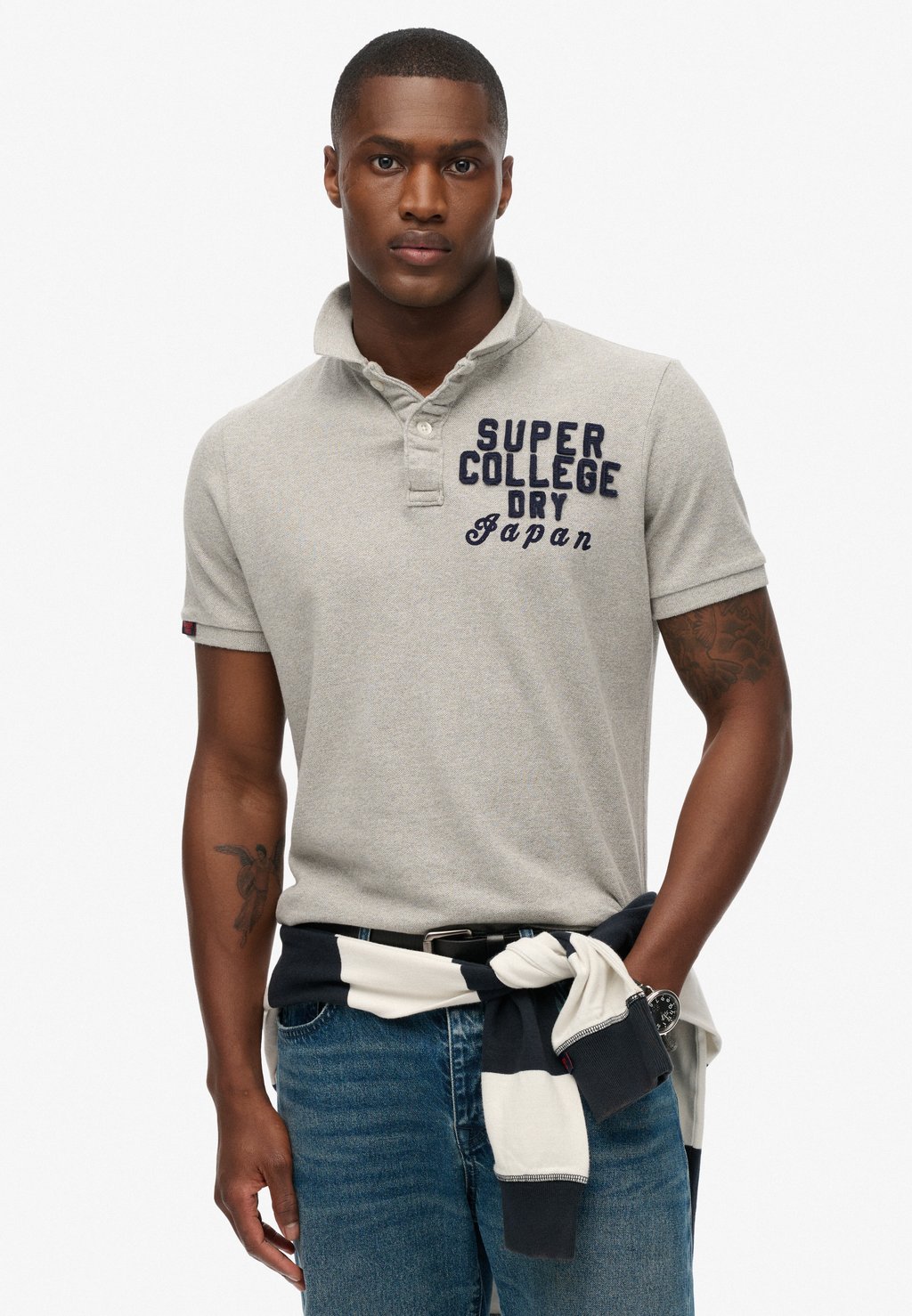 

Рубашка поло VINTAGE ATHLETIC Superdry, серый