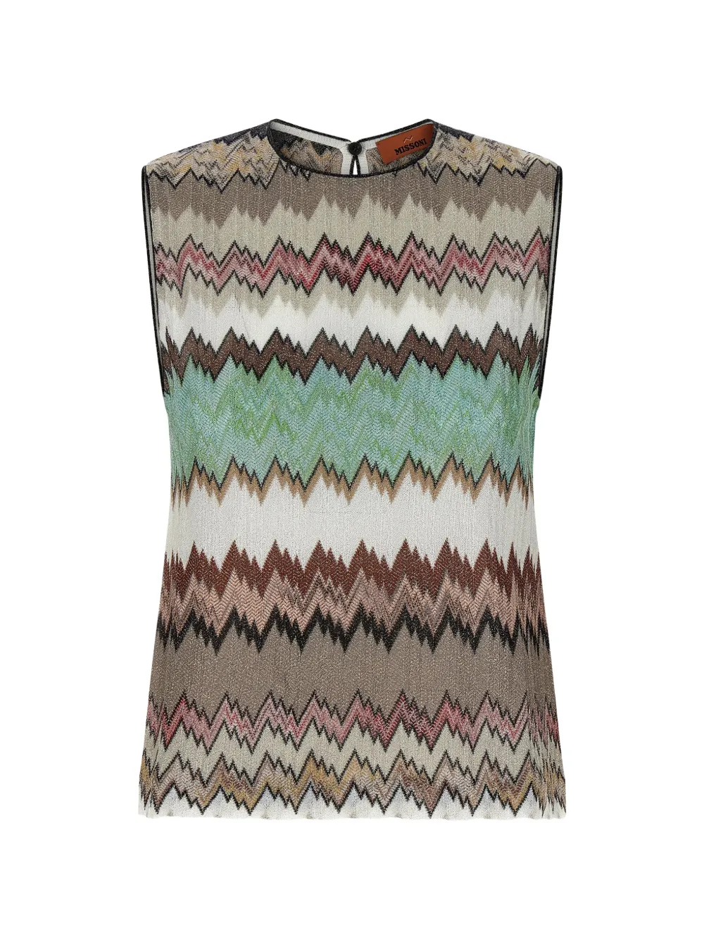 

Топ с круглым вырезом и зигзагообразным узором Missoni, бежевый