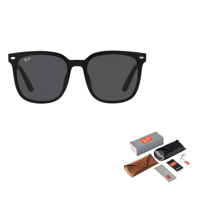 

RayBan Солнцезащитные очки Ray Ban квадратной формы, 601/87 Black Frame with Dark Gray Lens