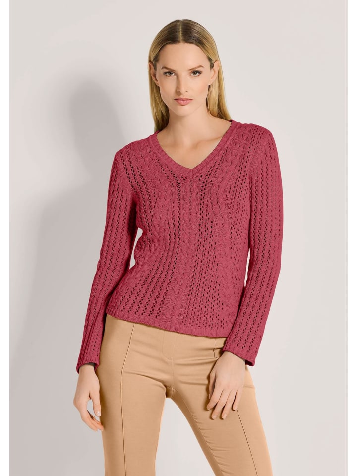 

MADELEINE Свитер крупной вязки с ажурными деталями цвета розового дерева