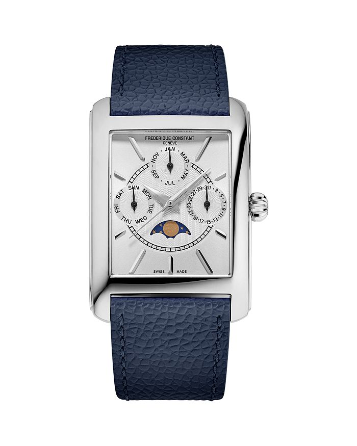 

Классические часы Carree Quartz с фазой луны, 30 мм x 42 мм Frederique Constant, белый