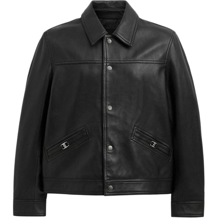 

COACH Кожаная куртка мужская черная, Black