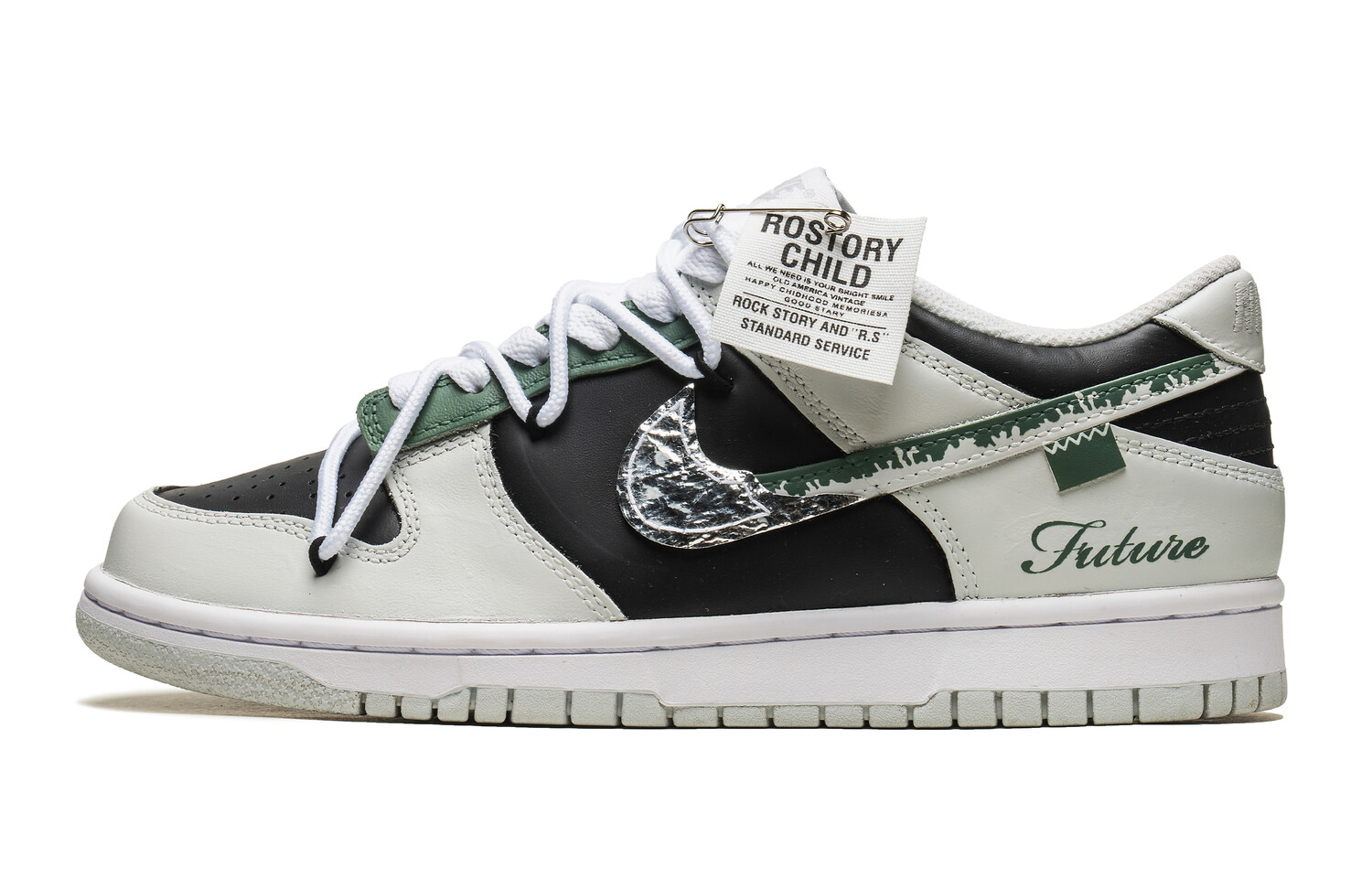 

Кроссовки Nike Dunk Skateboarding Shoes Women's Low-top Green/gray, черный