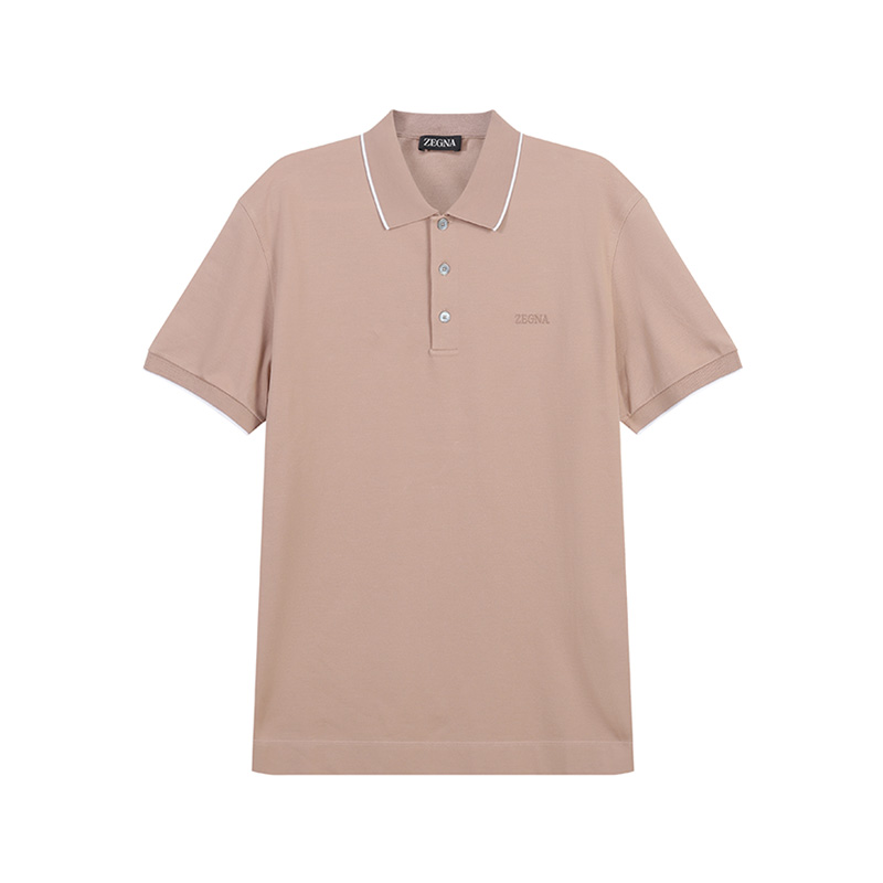 

Футболка поло Zegna SS24 мужская Cameo коричнево-розовая Ermenegildo Zegna