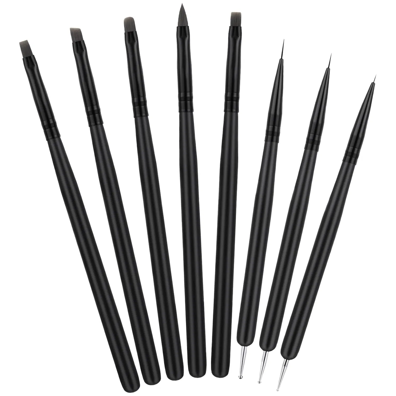 Набор из 8 кистей для нейл-арта GeekerChip Butbu, C-8Pcs Black