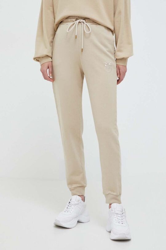 

Хлопковые спортивные штаны Pinko, бежевый
