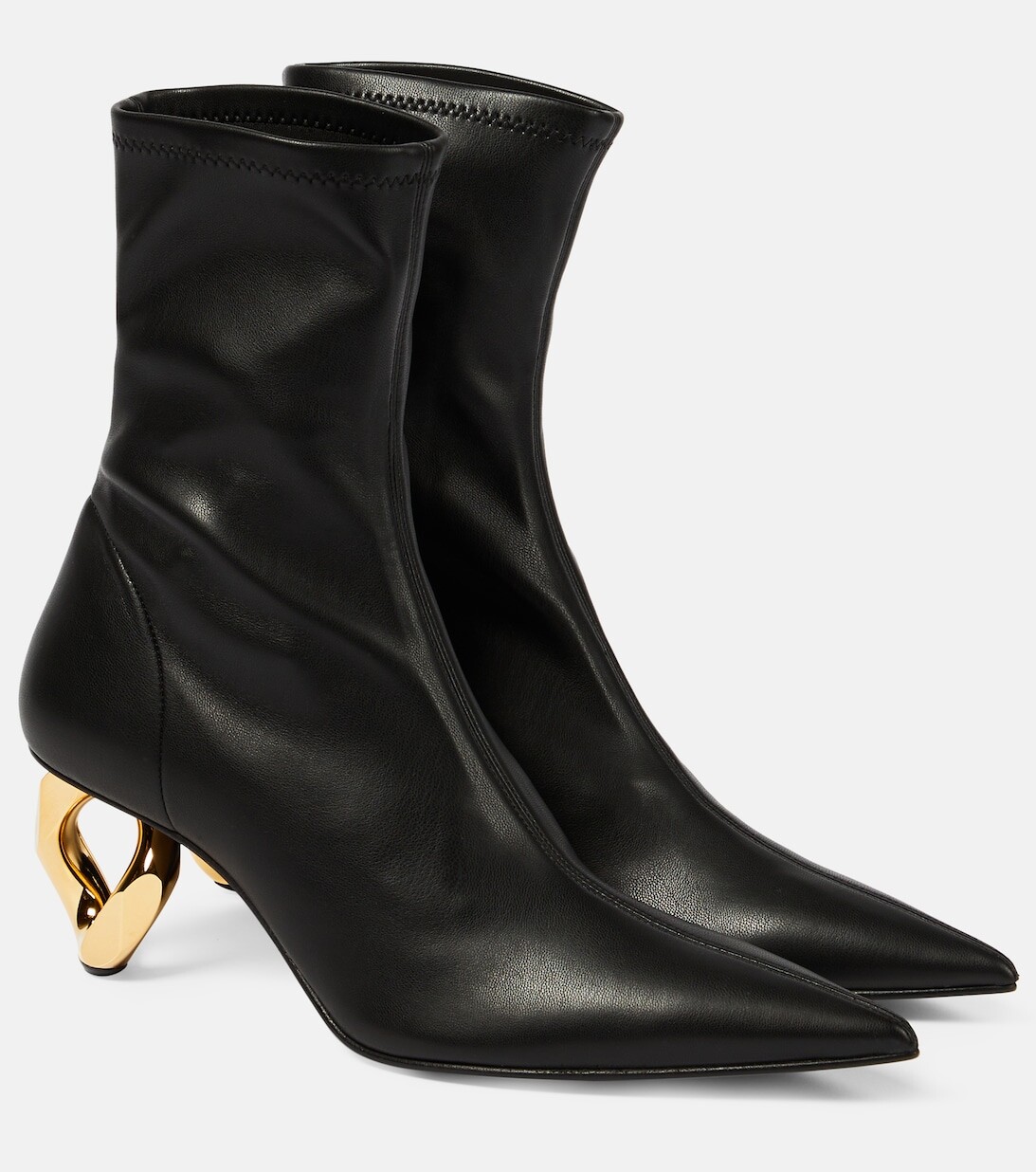 Кожаные ботильоны с цепочкой JW Anderson, черный