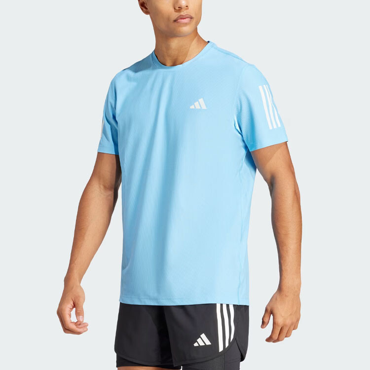Футболка мужская небесно-голубая Adidas, голубой — фото 2