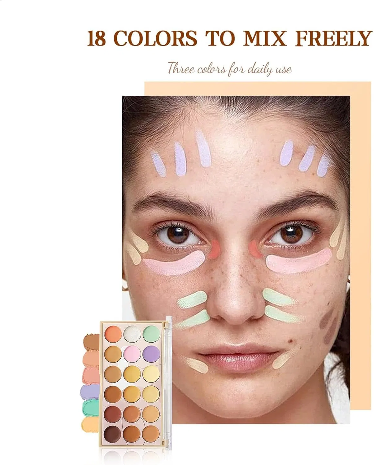Консилер Color Correction Palette, 18 цветов, без бренда — фото 3