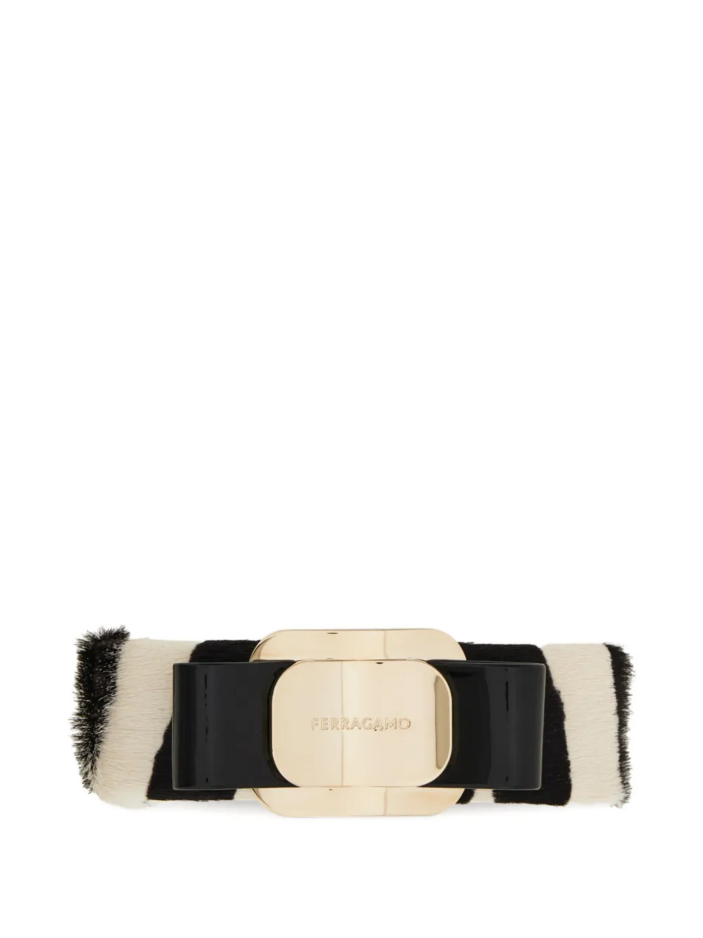 

Невидимка Vara Bow с зебровым принтом Ferragamo, черный