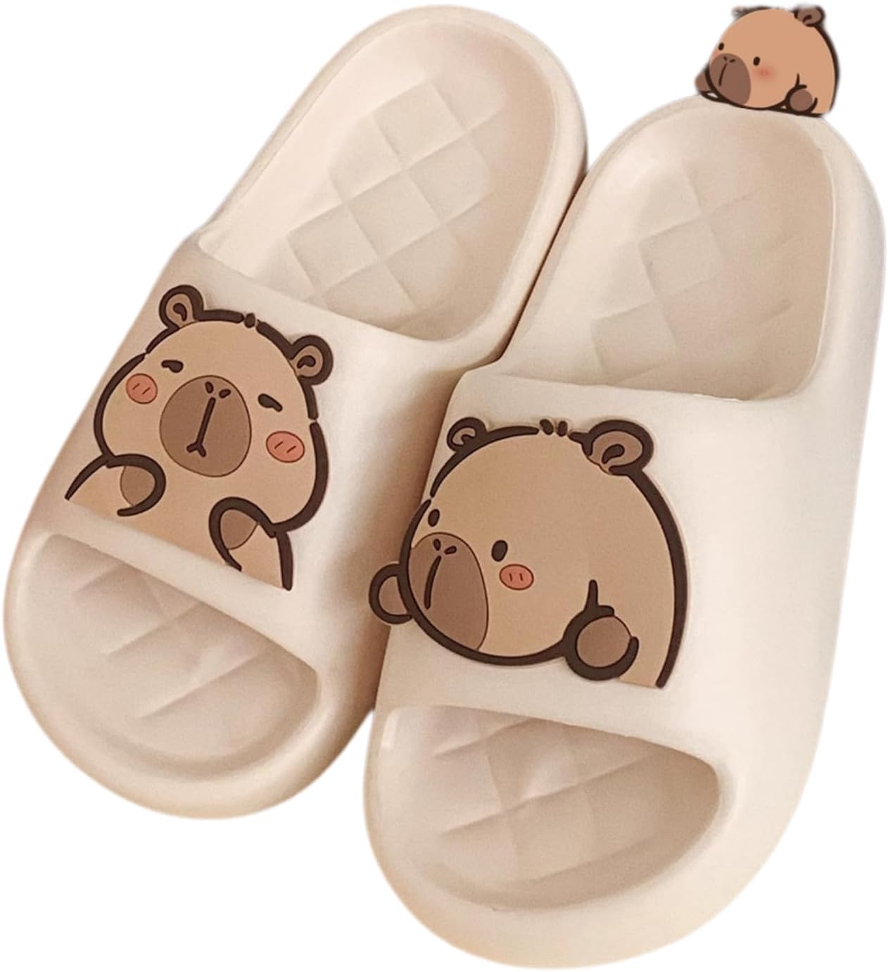 

Летние слайдеры YPNMR унисекс, милые тапочки с капибарой для женщин и мужчин, водные сандалии 'Черепаха', белый