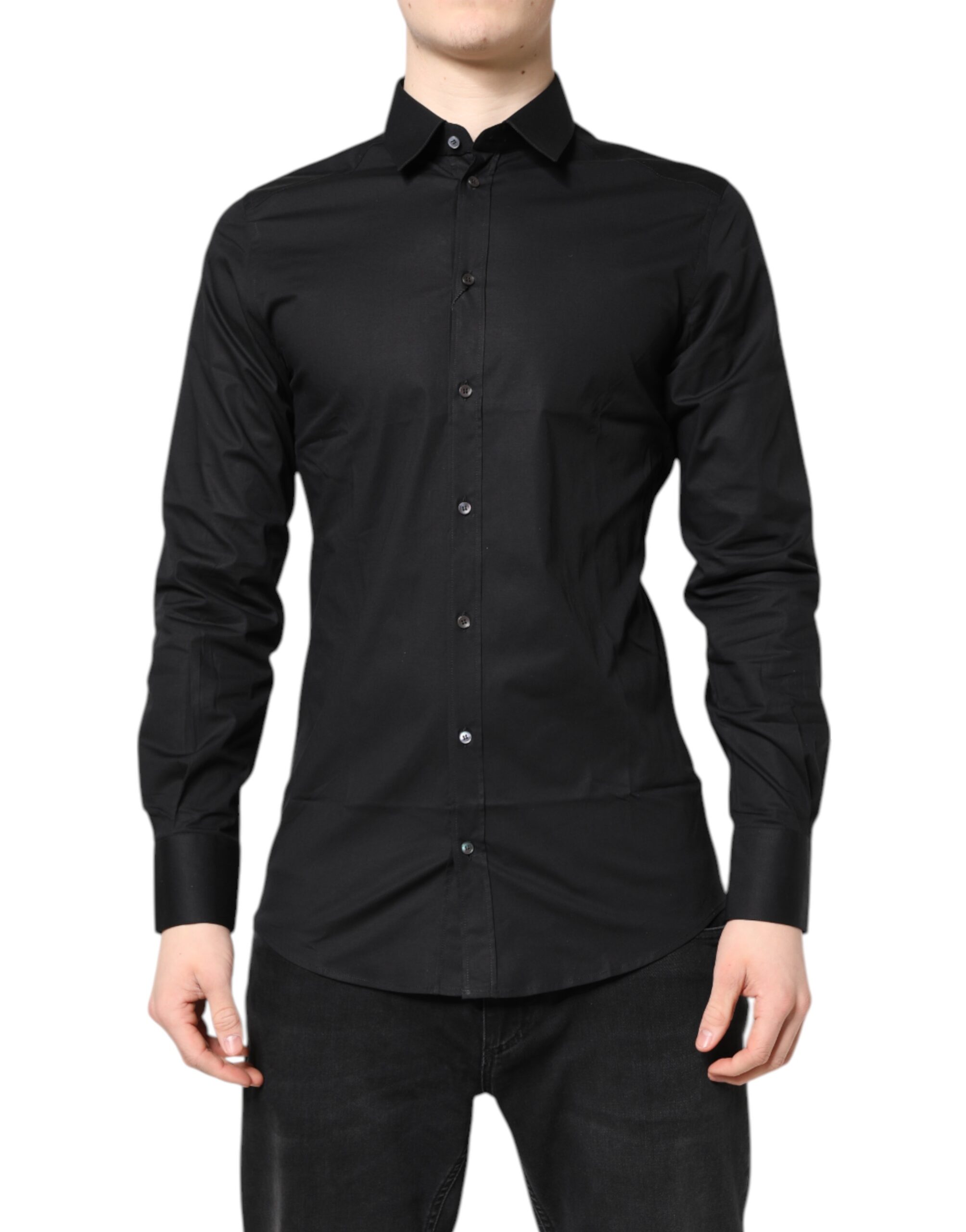 Рубашка из хлопка с длинными рукавами Black GOLD Dolce & Gabbana