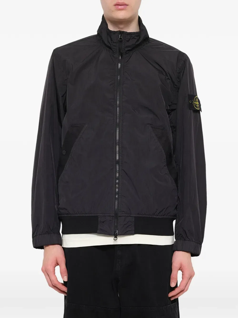 Куртка Crinkle Reps NY с нашивкой-логотипом Stone Island, черный — фото 4