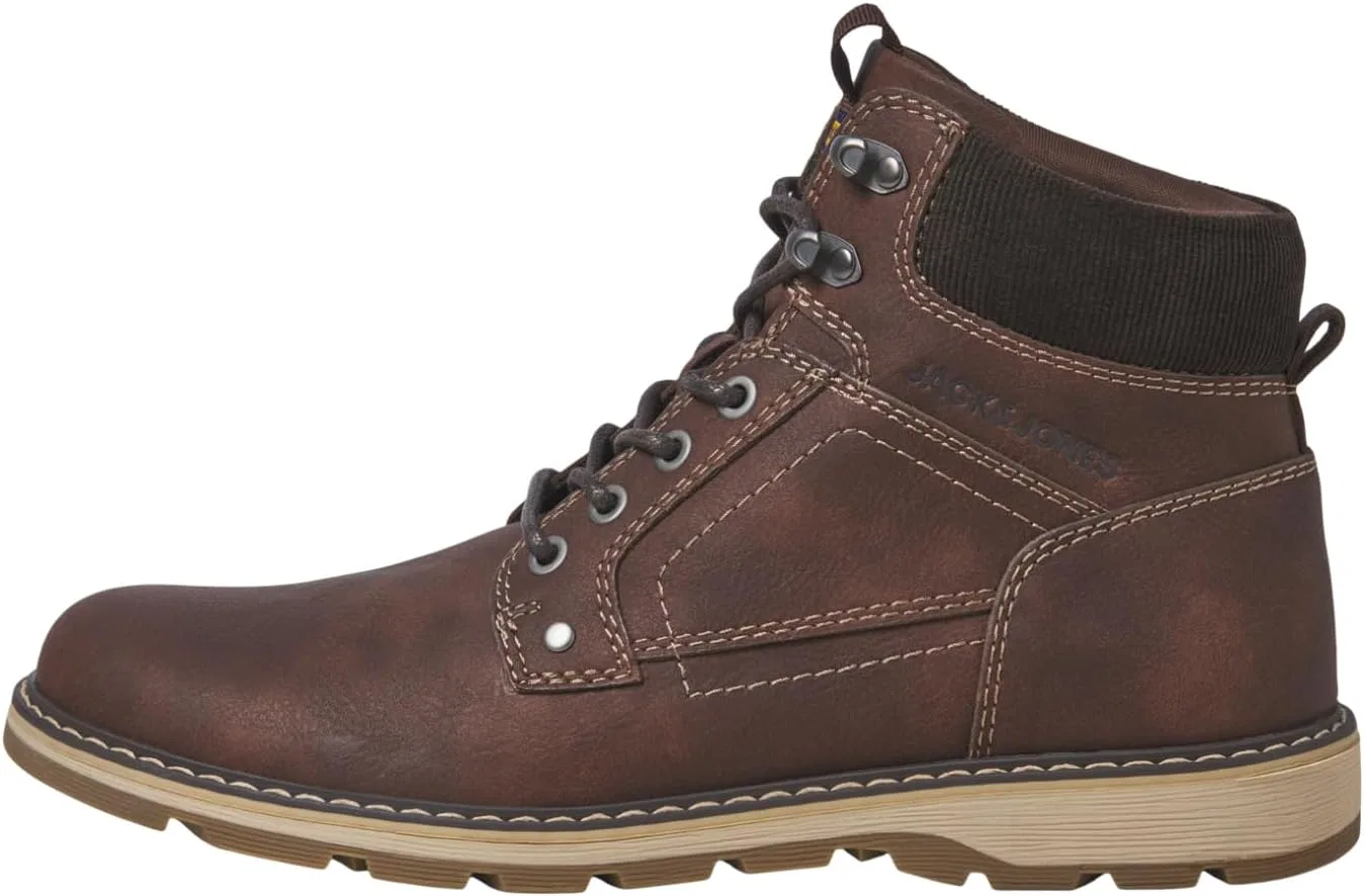 Мужские ботинки JACK & JONES Jfwstratford из искусственной кожи, Brown Stone