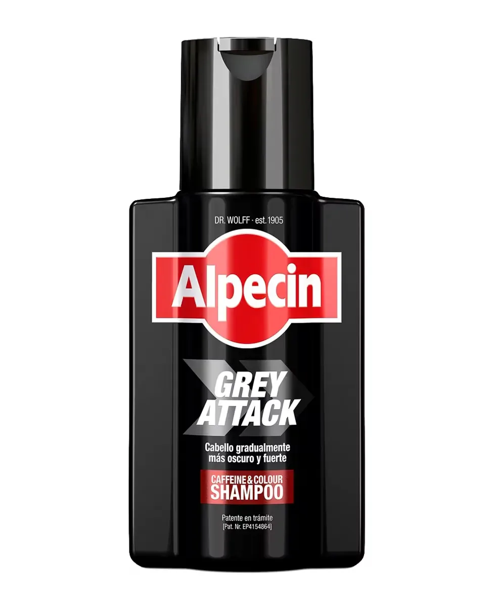 Шампунь против выпадения волос и седины Grey Attack с кофеином и цветом, 200 мл Alpecin