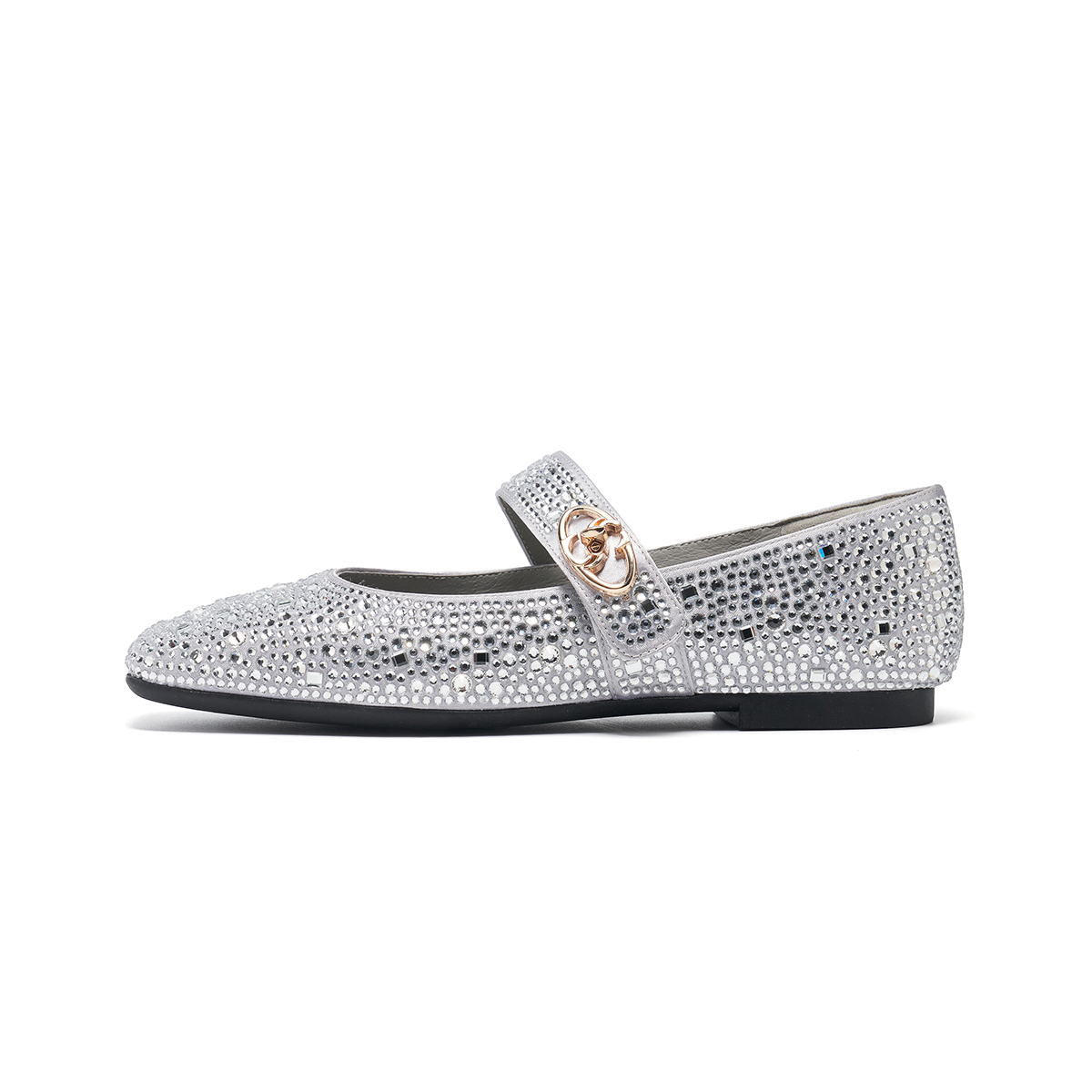 ST&SAT Блестящие розово-абрикосовые балетки Flat Mary Jane, цвет Pink Apricot Sparkle — фото 3