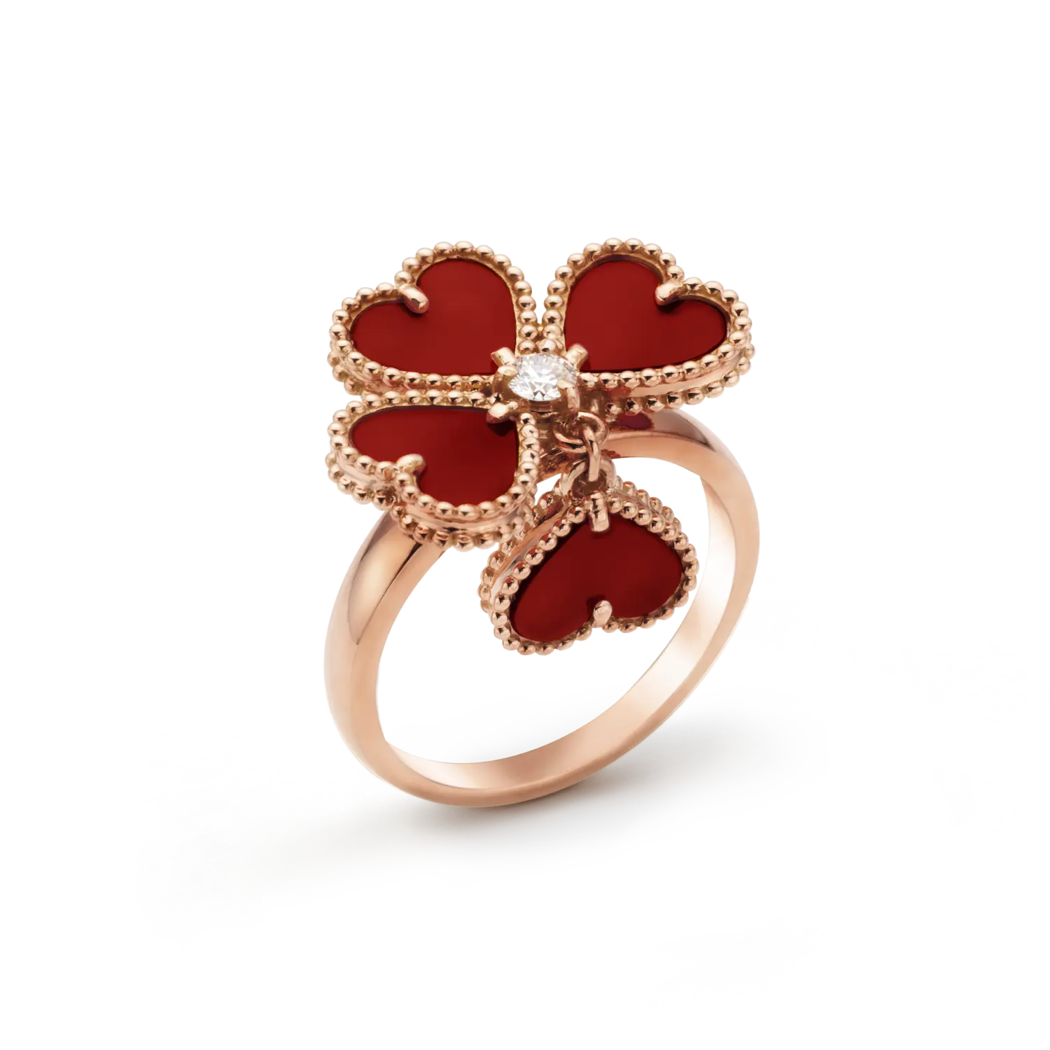 

Кольцо Van Cleef & Arpels Sweet Hearts, 18-ct розовое золото, сердолик, бриллиант