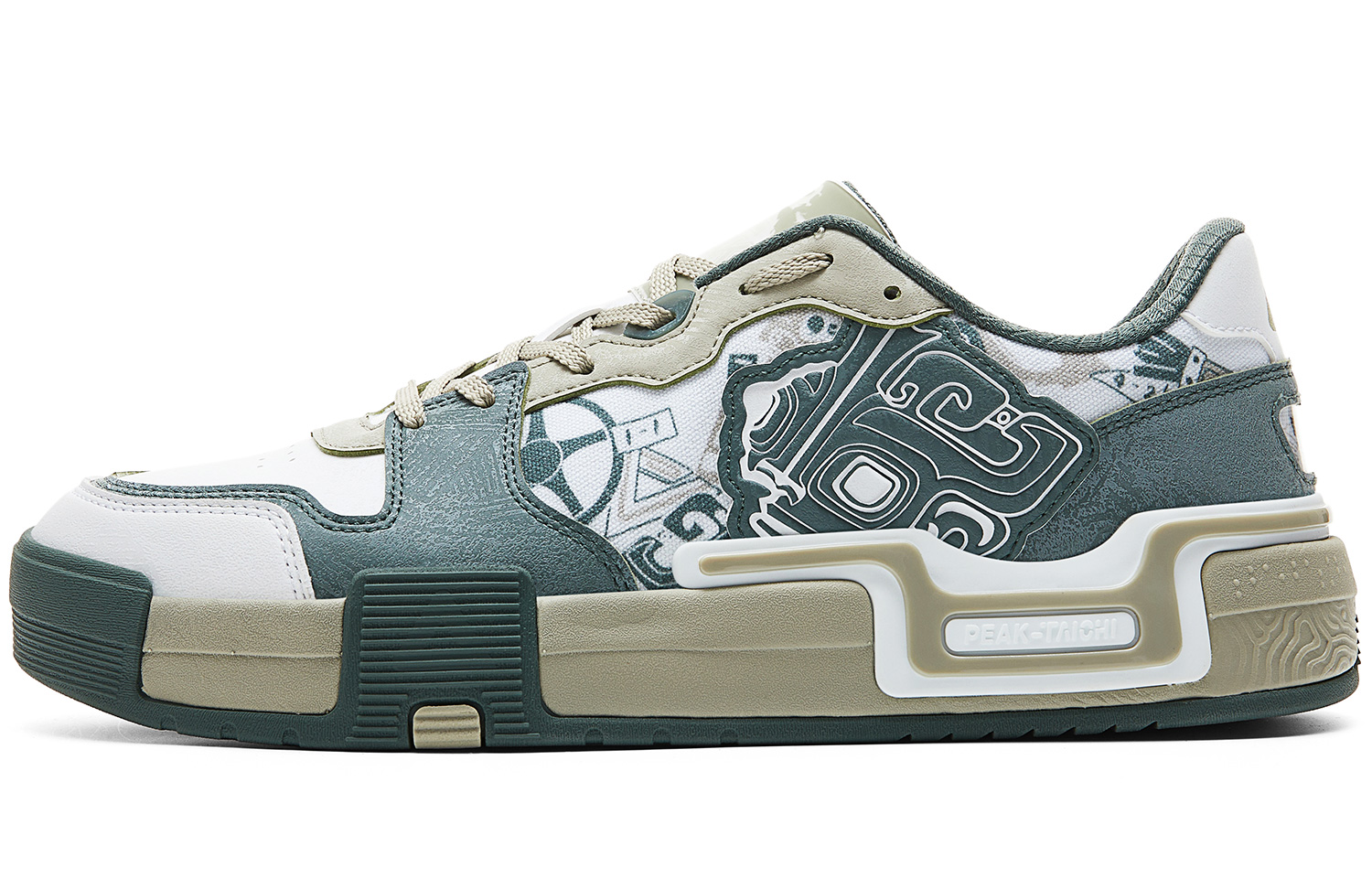 

Кроссовки для скейтбординга мужские низкие с мягкой резиной PEAK зеленые