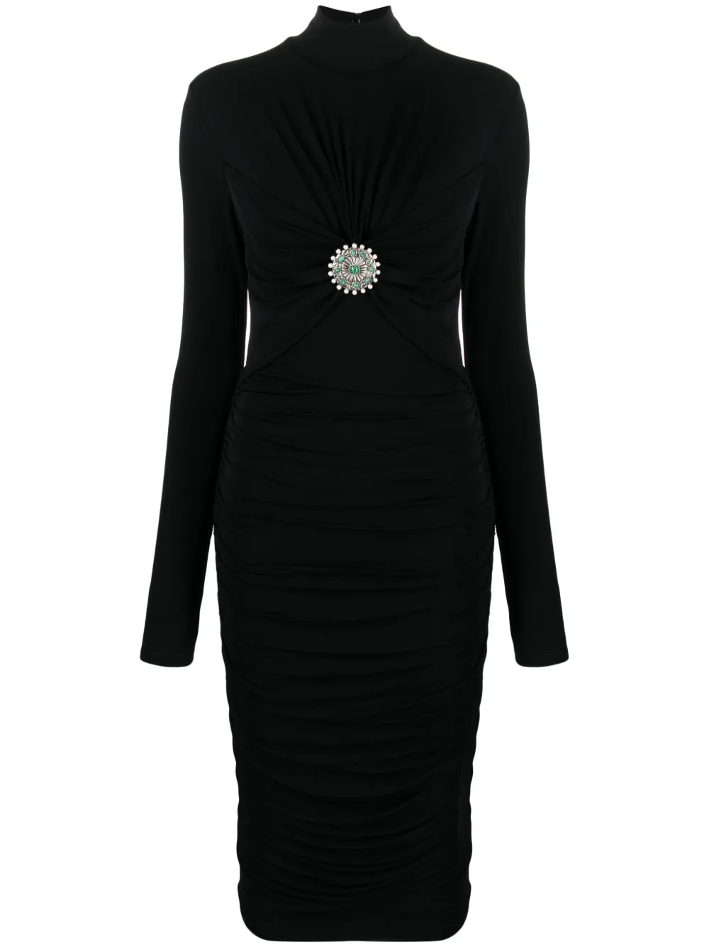 

Платье миди с аппликацией Roberto Cavalli, черный