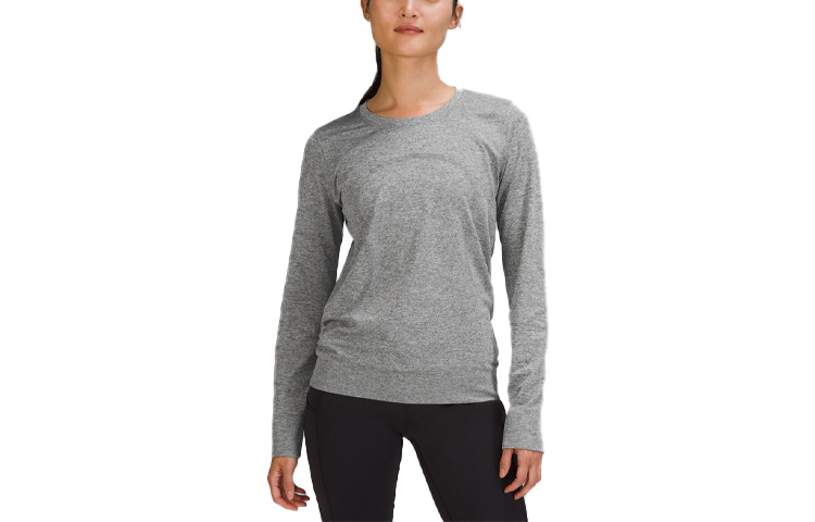 

Футболка Women's Crew Neck Moderate Straight Fit Lululemon, slate/белый/slate/белый