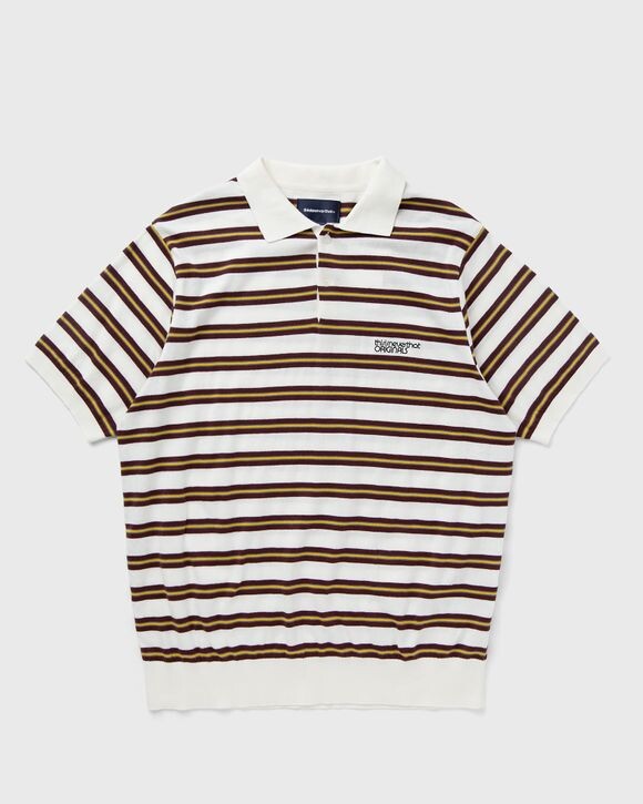 

Поло Thisisneverthat Striped Knit Polo, слоновая кость