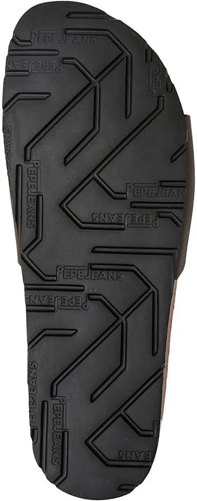 Сандалии Pepe Jeans Kansas PMS90107-878 на плоской подошве с ремешком и большой пряжкой, цвет Bio M, коричневые, модель Kansas, артикул: PMS90107-878 — фото 2