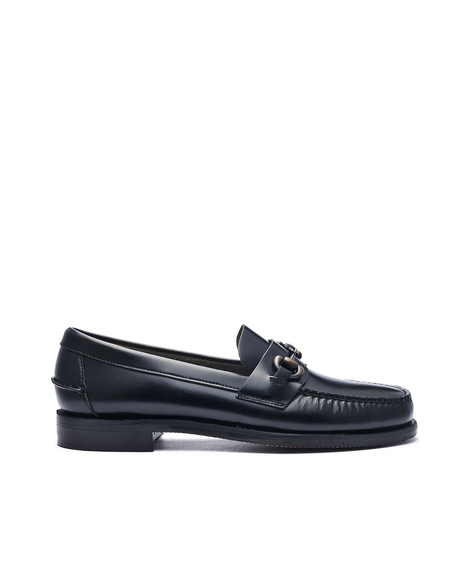 

Мужские лоферы из черной кожи с пряжкой Sebago, черный