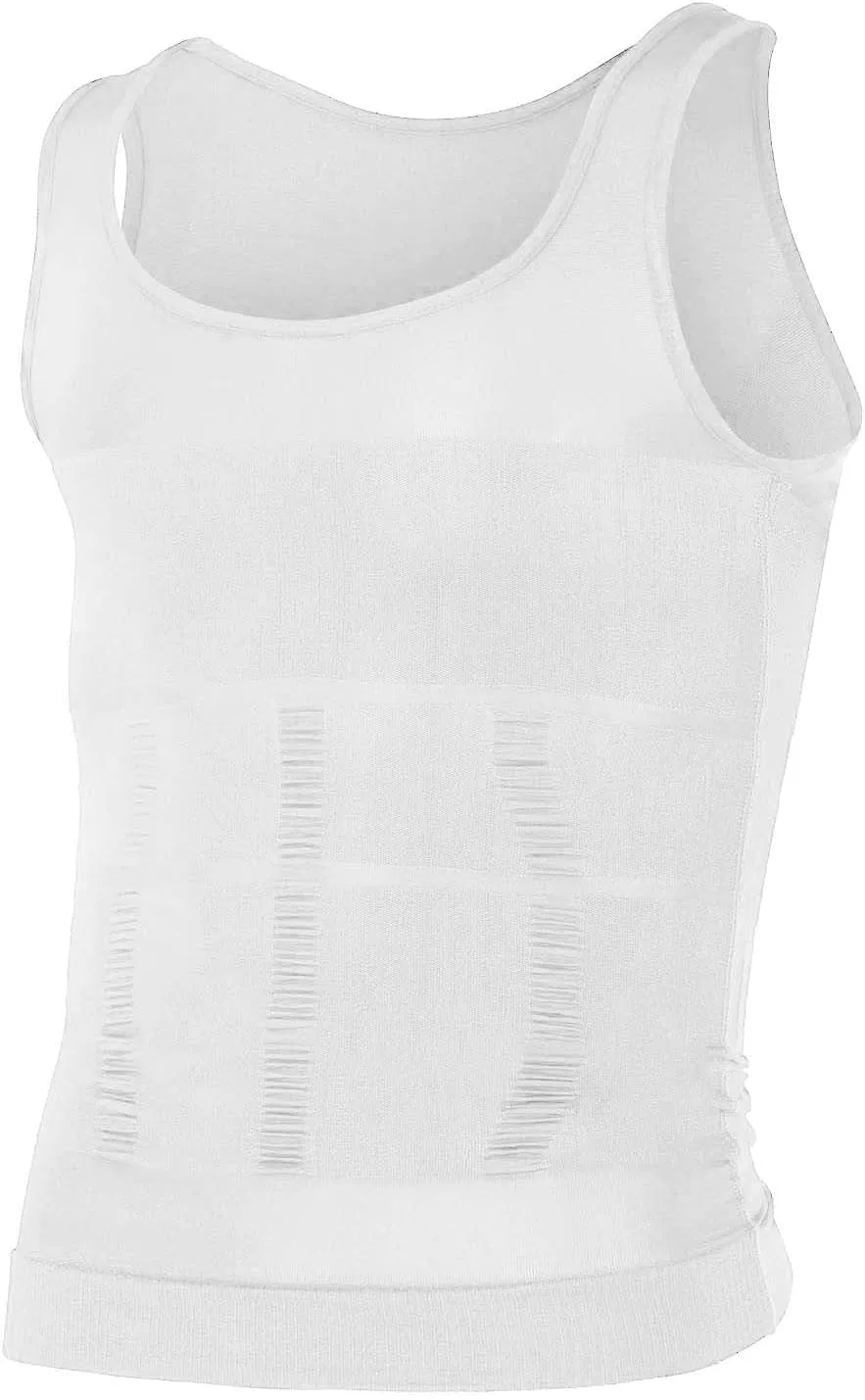 Мужская компрессионная майка с быстросохнущей тканью, White — фото 4