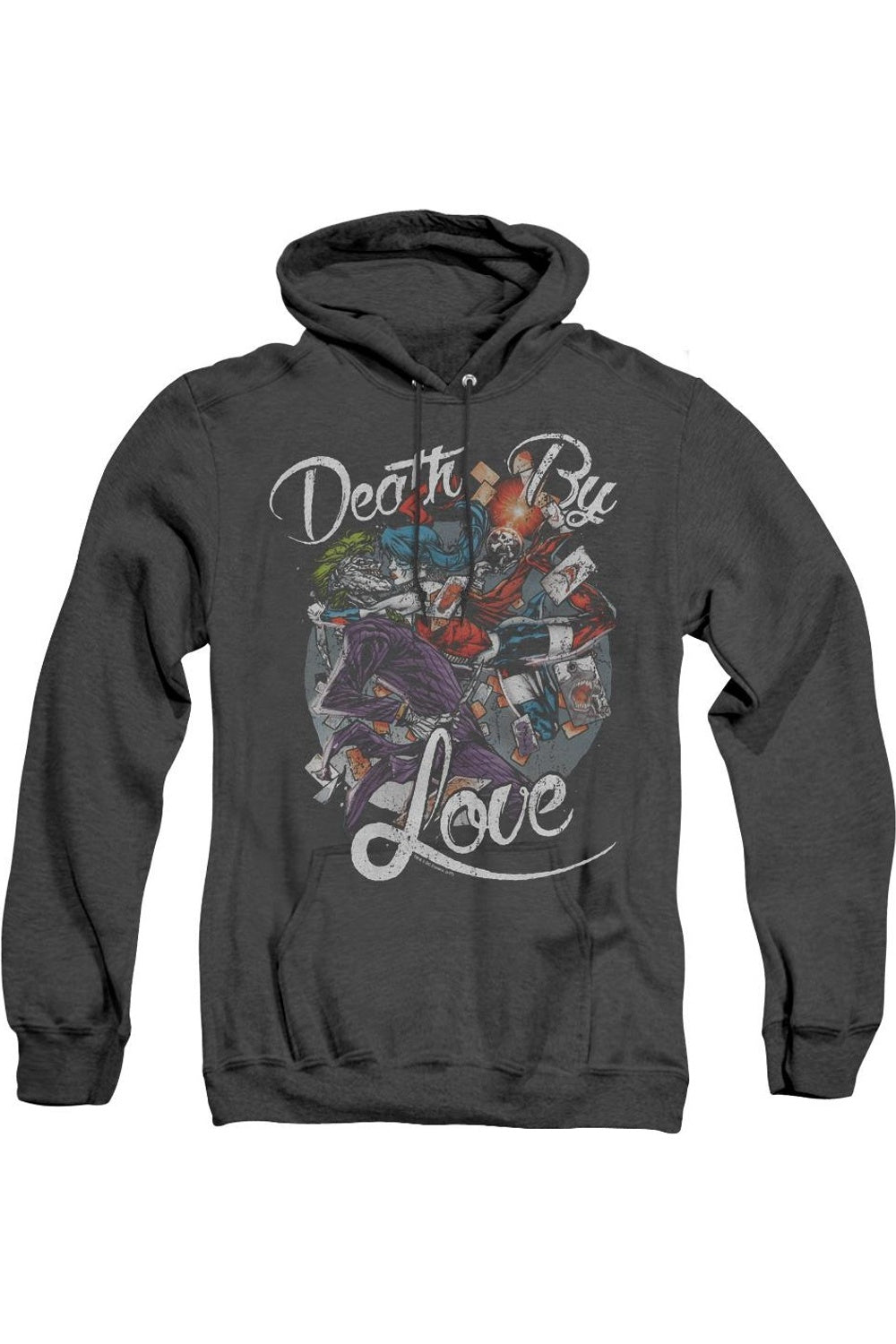 

Толстовка с капюшоном Batman Death By Love для взрослых Heather Gildan, черный
