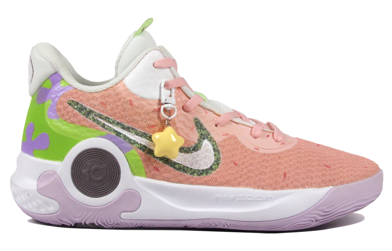 Nike Кроссовки баскетбольные мужские KD Trey 5 IX mid top, амортизация и воздухопроницаемость, винтажные, желтые и розовые — фото 4