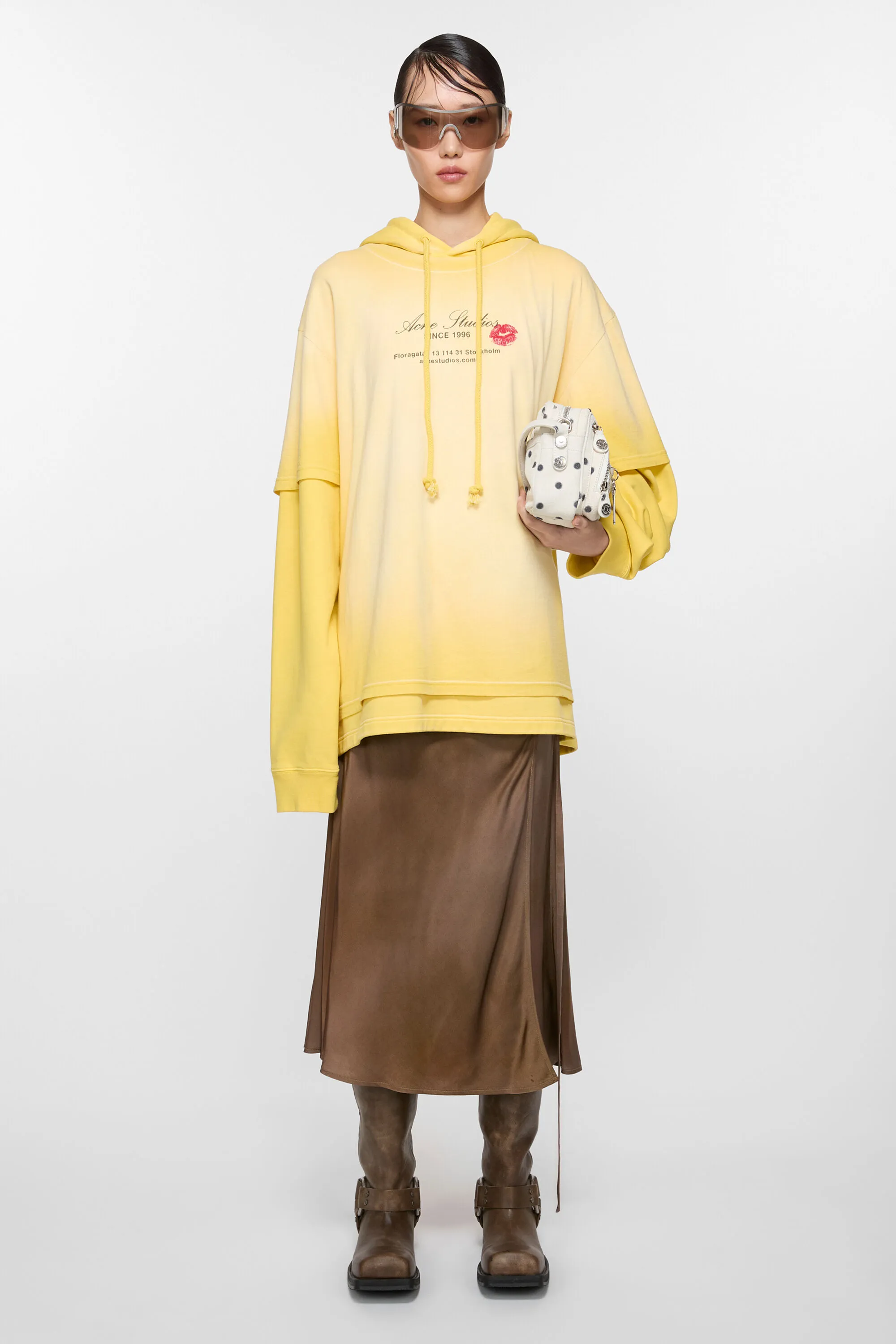 

Атласная юбка с запахом Acne Studios, Golden brown