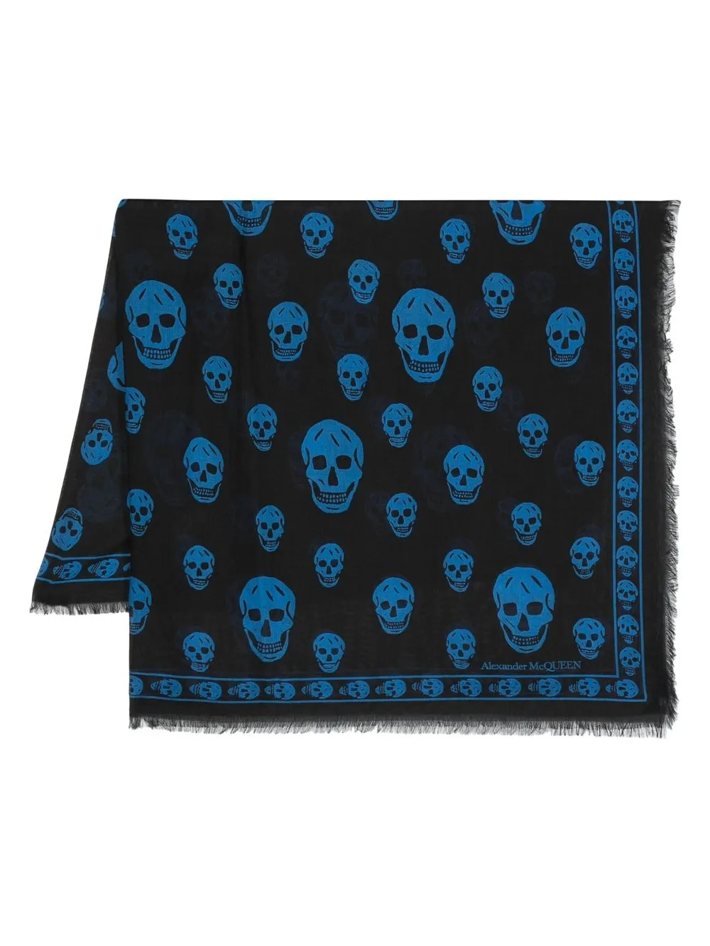 

Платок с бахромой и принтом Skull Alexander McQueen, черный