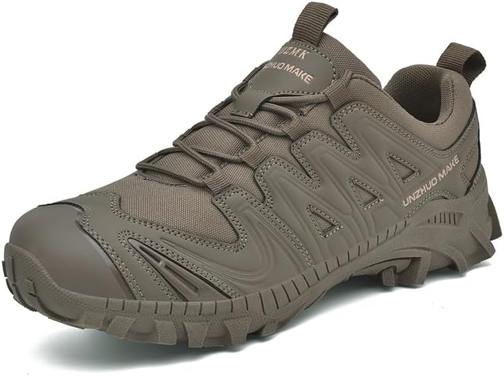 

Мужские тактические ботинки Водонепроницаемые походные кроссовки для тренировок на улице, путешествий, с противоскользящей подошвой, долговечные, для осени и весны Qacksv, коричневый