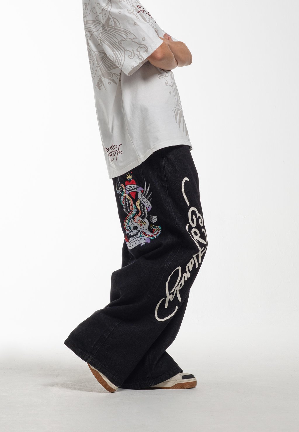 

Расклешенные джинсы NY CITY XTRA OVERSIZED Ed Hardy, черный