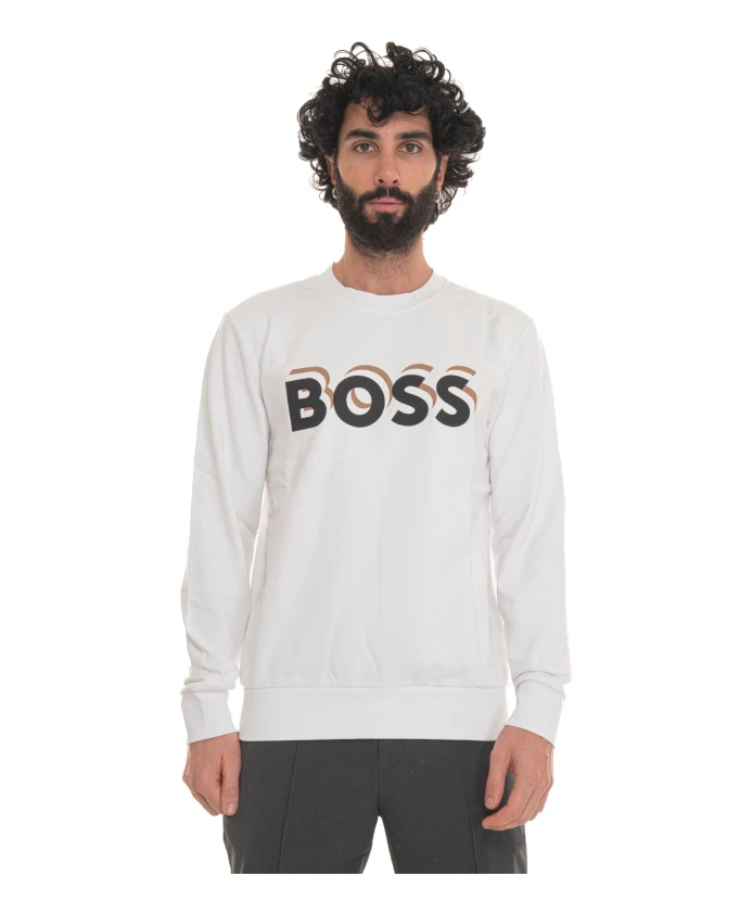 

Толстовка с круглым вырезом и длинным рукавом с логотипом Hugo, белый