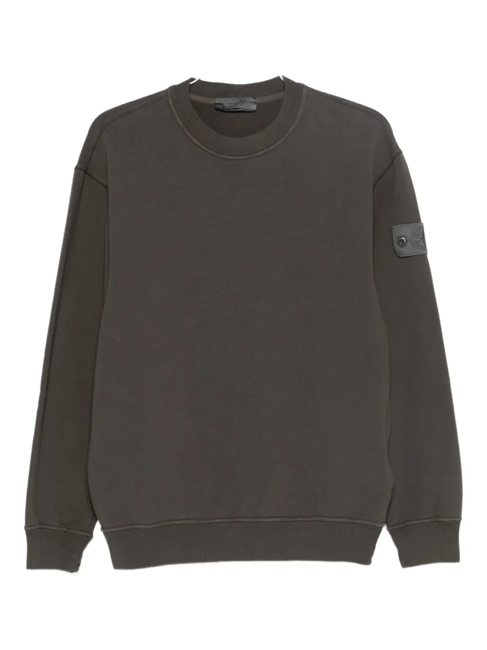 

Свитшот с ребристыми манжетами Stone Island, серый