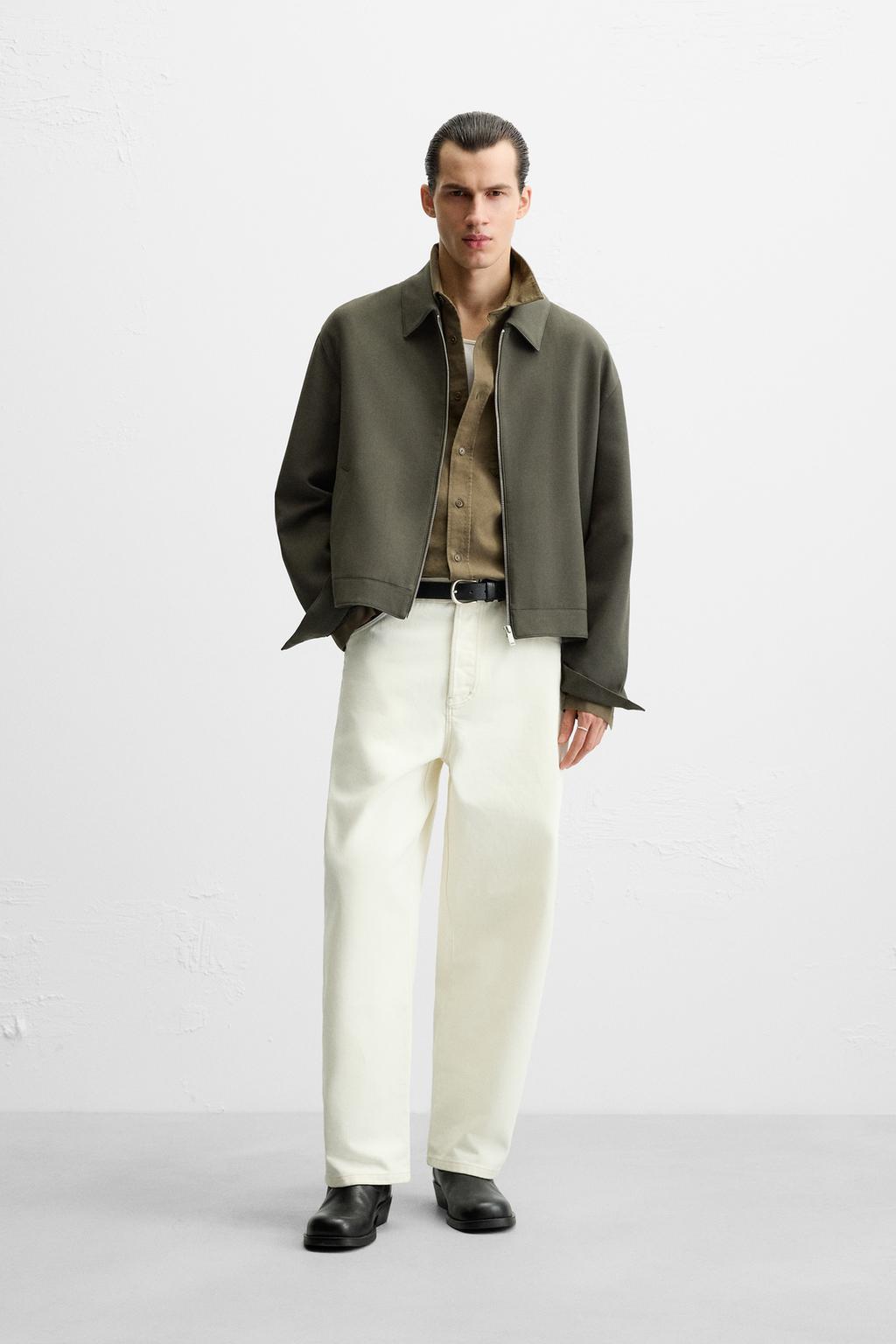 

Укороченный жакет по фигуре ZARA, хаки