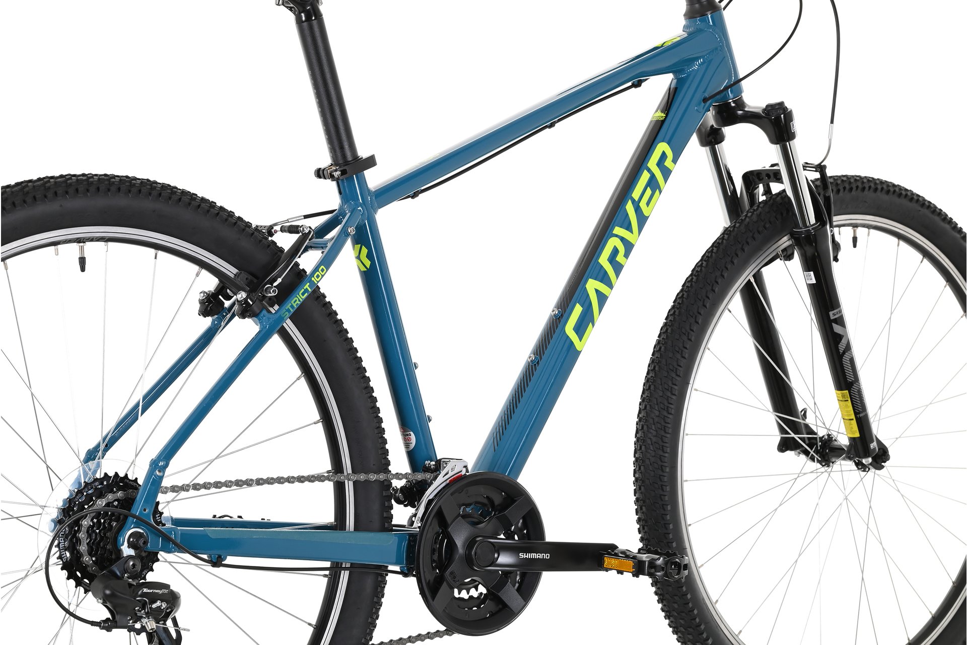 Горный велосипед Carver Strict 100 W - 29 дюймов - Diamant - 2024, цвет Blau|atlantic neonyellow black — фото 4