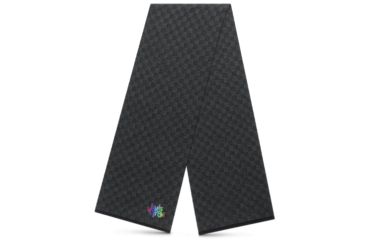 

LOUIS VUITTON Шерстяной вязаный шарф мужской черный