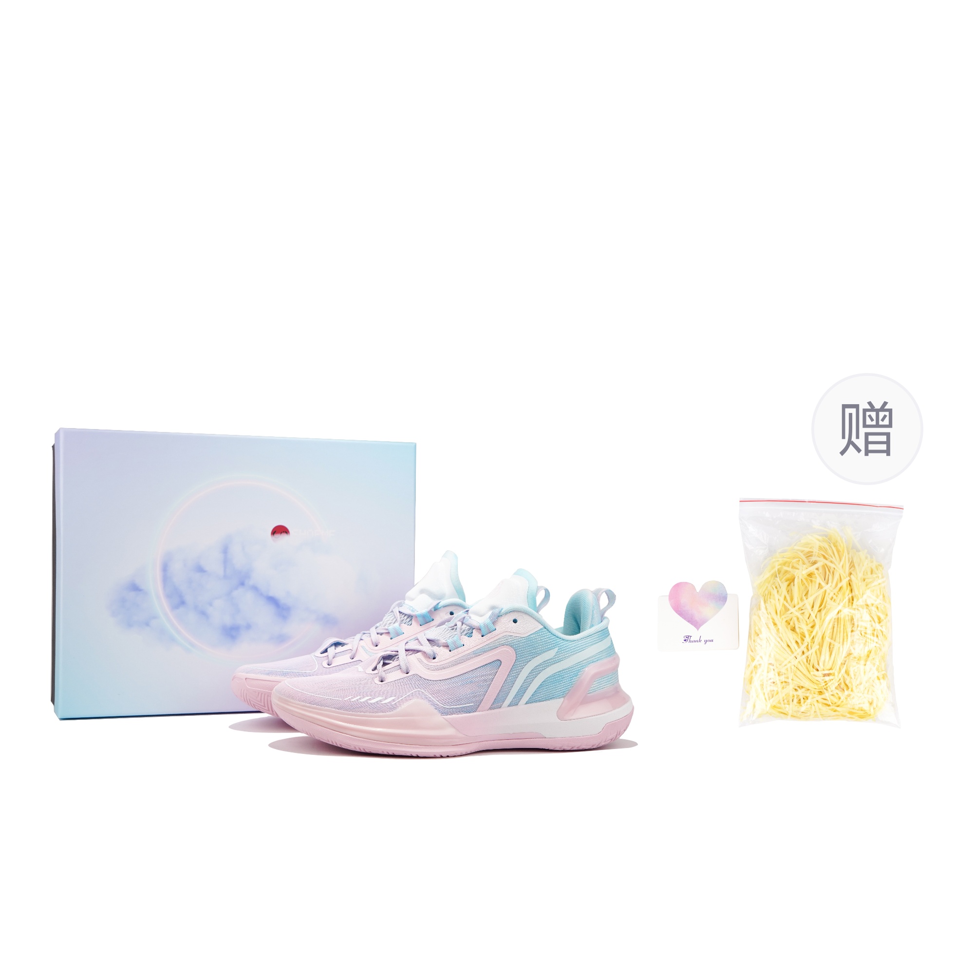 

LINING Баскетбольные кроссовки Liren Assassin 1 с амортизацией, противоскользящие, с низким верхом, мужские, цвет: синий, розовый