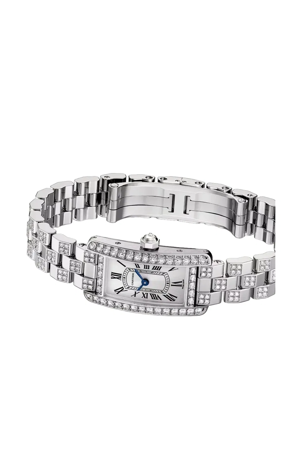 TANK AMÉRICAINE, МОДЕЛЬ МИНИ, БЕЛОЕ ЗОЛОТО, БРИЛЛИАНТЫ, КВАРЦ - WJTA0067 CARTIER, золотой — фото 4