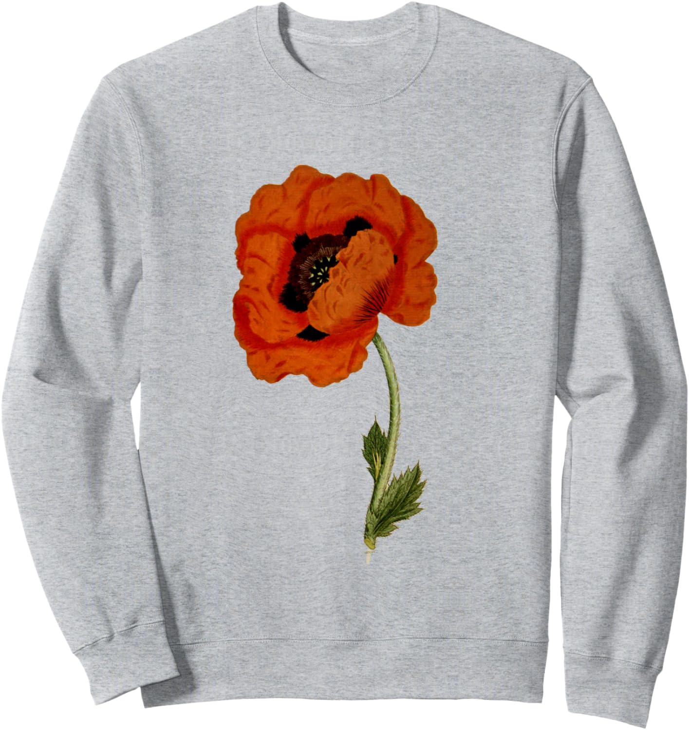 

Красный мак, ботанический рисунок мака, полевой цветок, толстовка с красным маком Red Poppy Flower