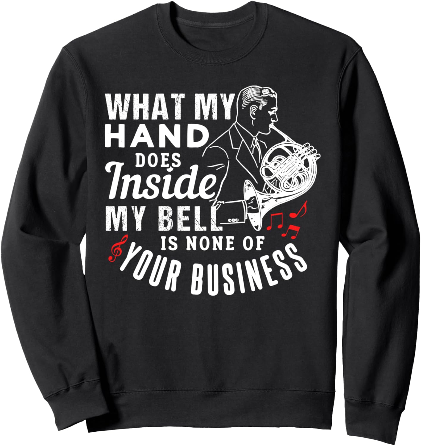 

Толстовка с ироничным дизайном в виде валторны для музыкантов и мужчин French Horn Design Ideas For French Horn Players, черный