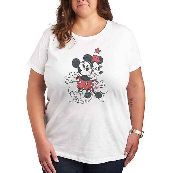 

Футболка Plus size с винтажным принтом в виде сердец Микки и Минни Маус Disney, White, Белый, Футболка Plus size с винтажным принтом в виде сердец Микки и Минни Маус Disney, White