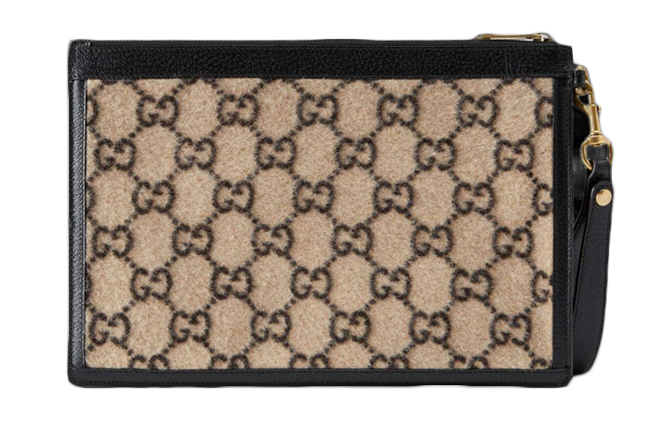 Шерстяной клатч GUCCI с кожаным пэчворком унисекс — фото 3