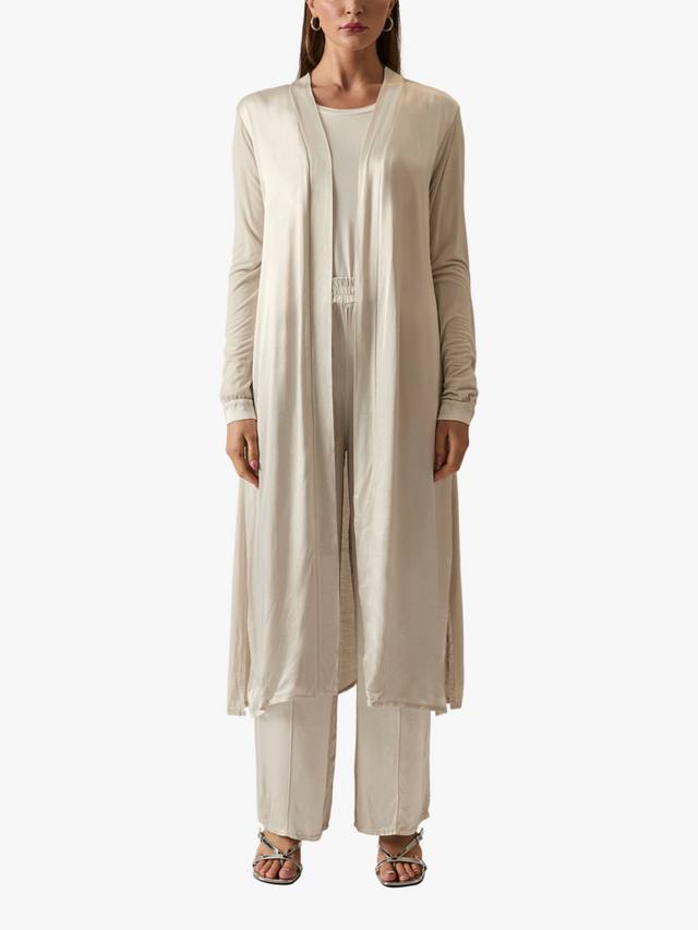 

Атласный удлиненный кардиган с открытой передней частью James Lakeland, Beige