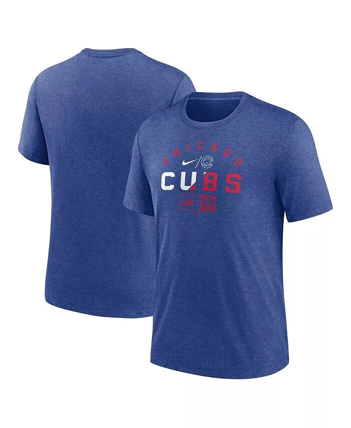

Мужская футболка Heather Royal Chicago Cubs Rewind Review Slash Tri-Blend Nike
