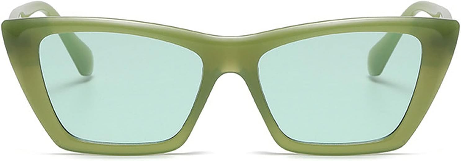 

Солнцезащитные очки «кошачий глаз» для женщин, модные винтажные квадратные очки большого размера, классические мужские очки для вождения с защитой от УФ-излучения mincl, Green