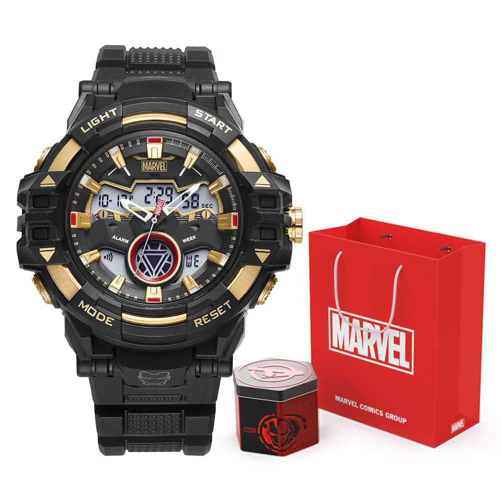 

MARVEL Часы Energy Collection Iron Man Electronic Movement TPU Strap Watch Men's Watch Gray Dial